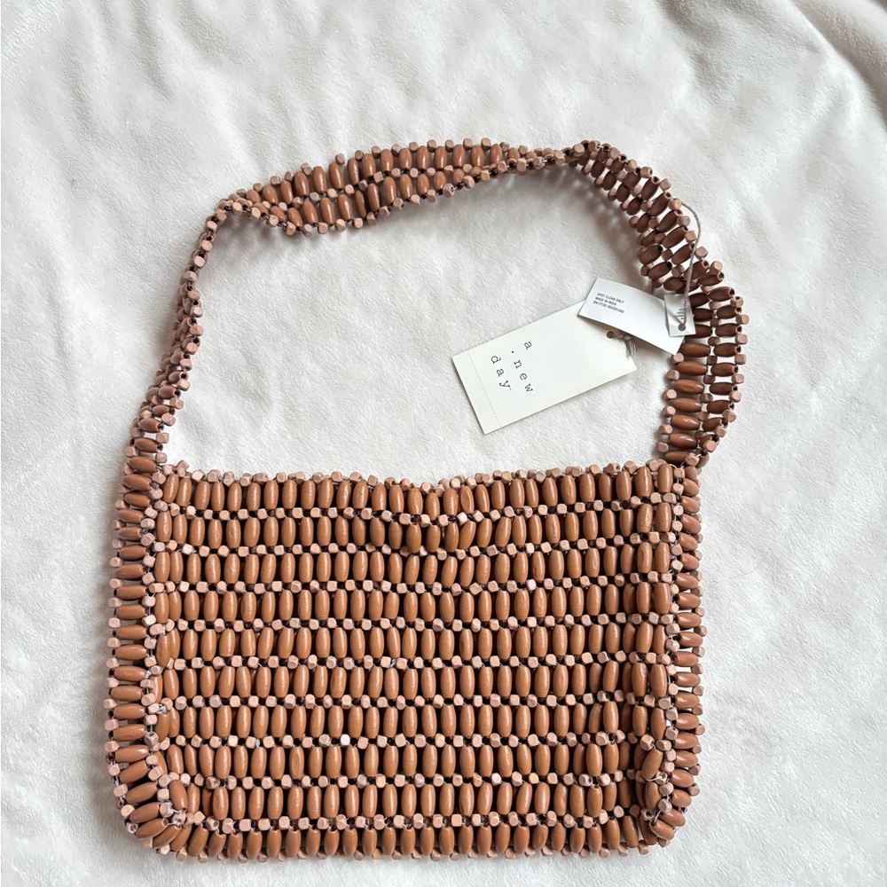 a new day Beaded Brown Shoulder Bag